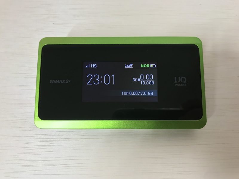 WiMAX WX06の電源を投入した所